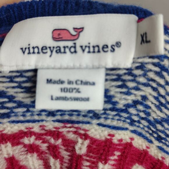 Vineyard Vines Lambswool Fair Isle Lobster Sweater Size XL - Picture 4 of 14